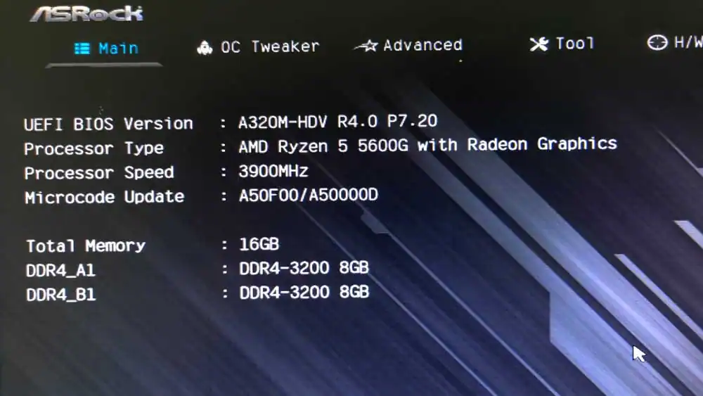 Ryzen 5 5600G Pake A320m HDV-R4.0